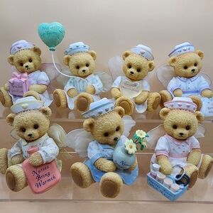 7 Nurses Bear-ers Of Mercy Angel Bears 3" Resin Figurine Lot Bearers
